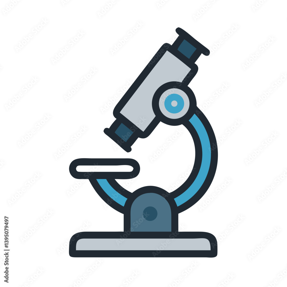 Vector Microscope Icon for Scientific Design Vector Microscope Icon for Scientific Design