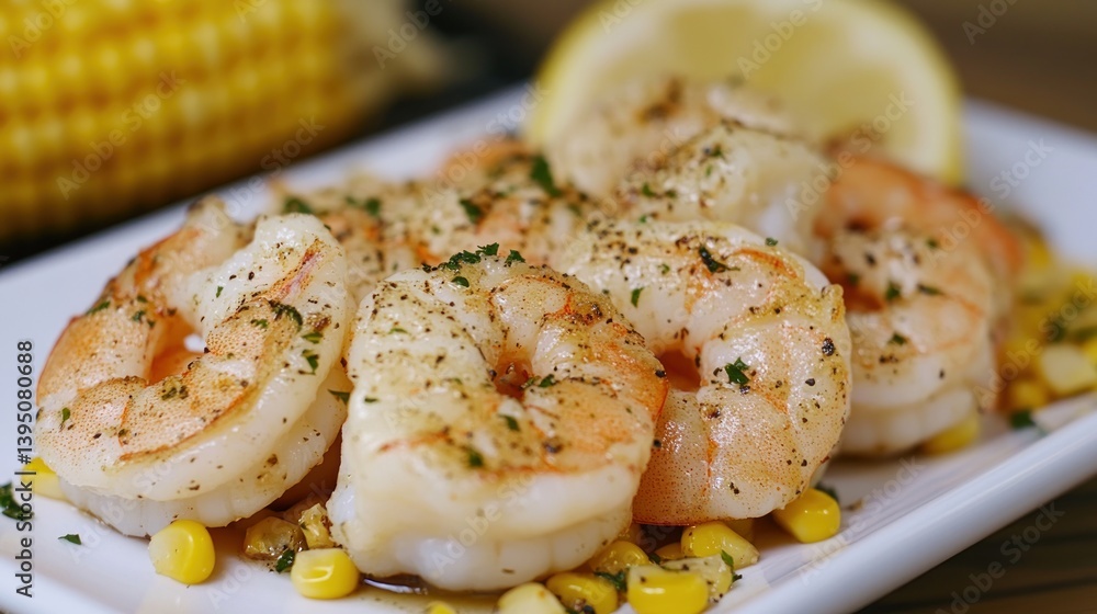 Grilled Shrimp with Corn and Lemon