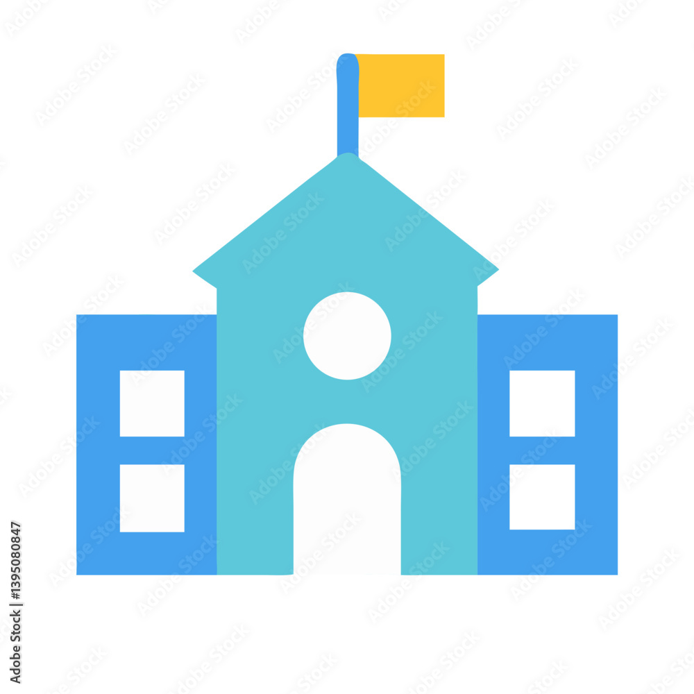 School Building Icon Vector Design
