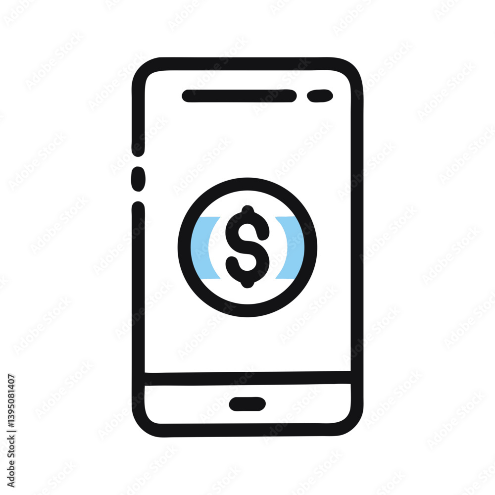 Smartphone with Dollar Symbol Icon Vector Design Smartphone with Dollar Symbol Icon Vector Design