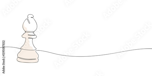 A simple one-line digital illustration of a chess bishop, symbolizing strategy, intellect, and foresight, set against a clean white background.