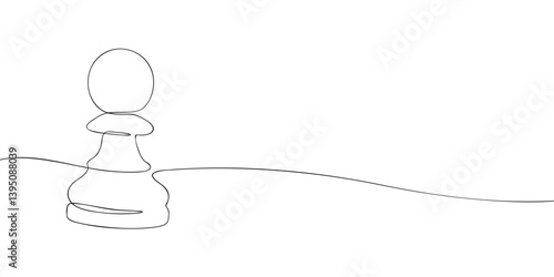 A simple one-line digital illustration of a chess pawn, symbolizing strategy, potential, and growth, set against a clean white background.