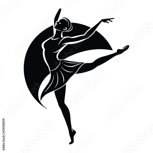 Dancer in mid spin on white background