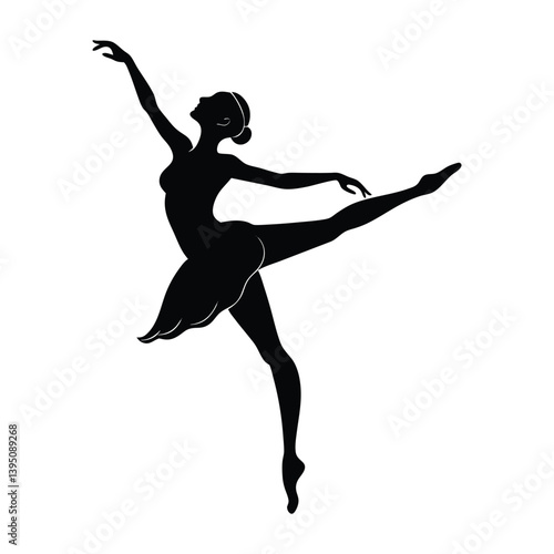 Dancer in mid spin on white background