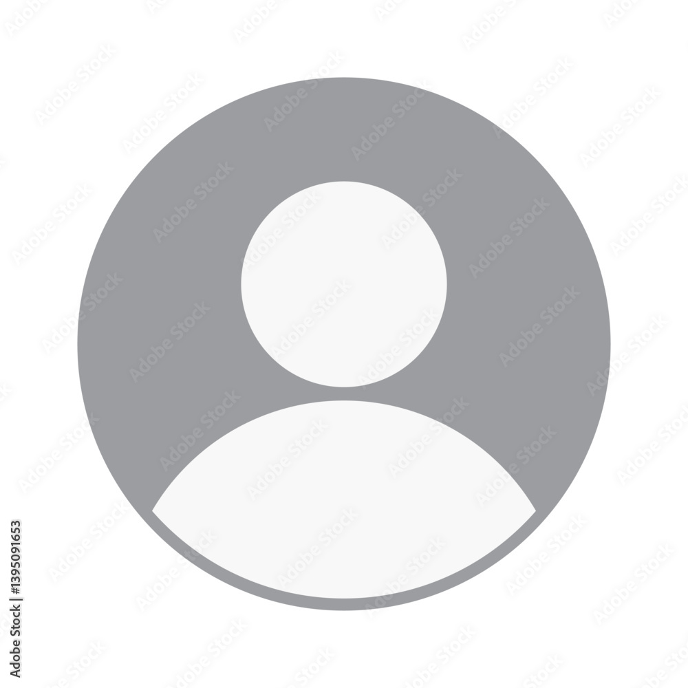 Simple flat avatar default user profile icon grey round shape vector. Social media profile picture symbol. User account dp symbol isolated on a white background, vector illustration. Simple flat avatar default user profile icon grey round shape vector. Social media profile picture symbol. User account dp symbol isolated on a white background, vector illustration.