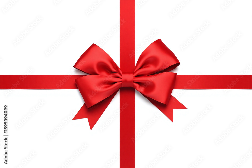 red ribbon tied in a bow on a white background red ribbon tied in a bow on a white background