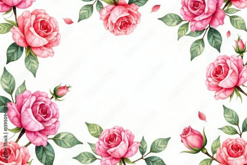 Delicate watercolor roses & leaves, repeating seamlessly , texture, repeat, textile Delicate watercolor roses & leaves, repeating seamlessly , texture, repeat, textile