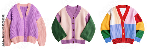 Cozy and colorful cardigans with oversized sleeves, perfect for layering any season. These stylish pieces add cheerful touch