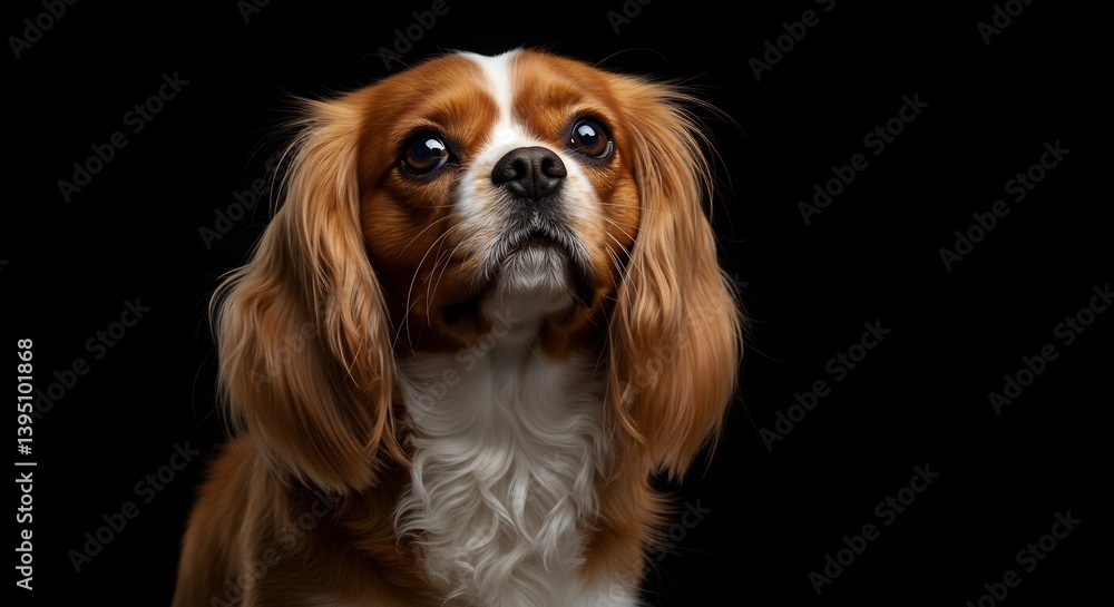 Naklejka premium Adorable Dog Portrait Dark Background. AI Generated