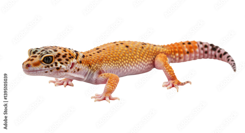 Isolated Leopard Gecko Walking Isolated Leopard Gecko Walking