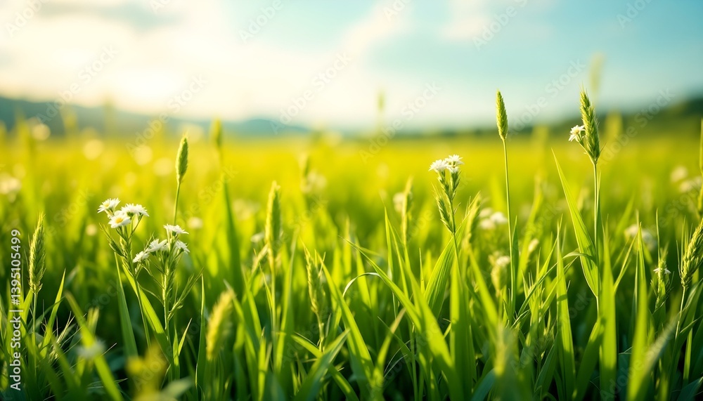 Banner grass field for composition isolated on background Banner grass field for composition isolated on background