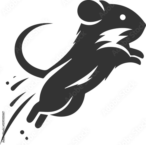 Silhouette of a hamster animal black vector