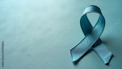 Teal awareness ribbon symbol on matching teal background