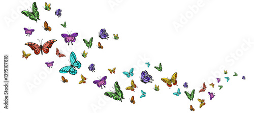 Beautiful butterfly background vector set