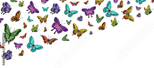 Beautiful butterfly background vector set