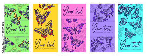 Beautiful butterfly background vector set