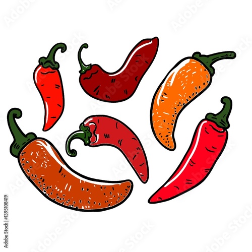 Red chili pepper. seamless pattern with peppers. chili pattern Background. vintage pepper background. pepper pattern background. chili doodle pattern background. hot chili seamless. paprika