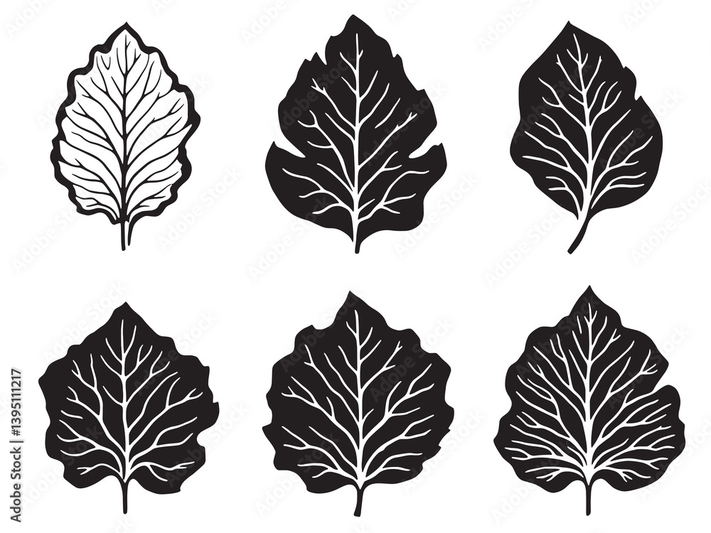 Fototapeta premium Taro Leaves line art minimalist botanical illustration