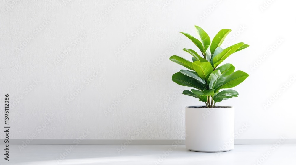 Fiddle leaf fig plant in white pot Fiddle leaf fig plant in white pot