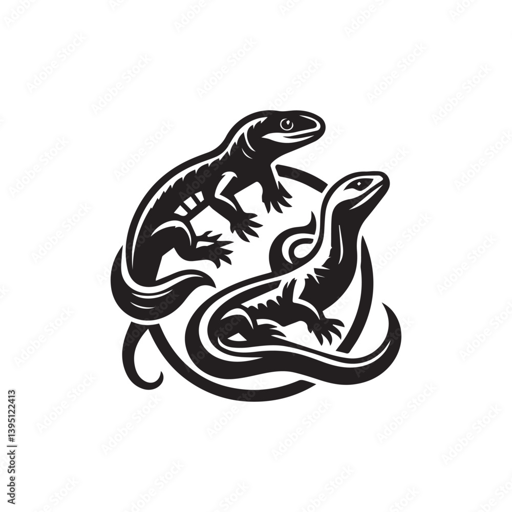 Naklejka premium vector illustration of a black dragon