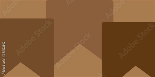 Abstract geometric illustration of the Pyramids of Giza with a brown textured 3D design
