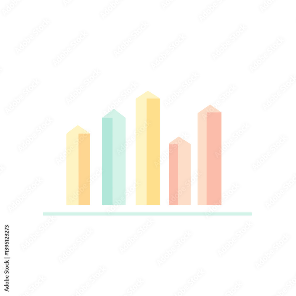 Pastel Minimalist Bar Graph Showing Upward Trend Pastel Minimalist Bar Graph Showing Upward Trend