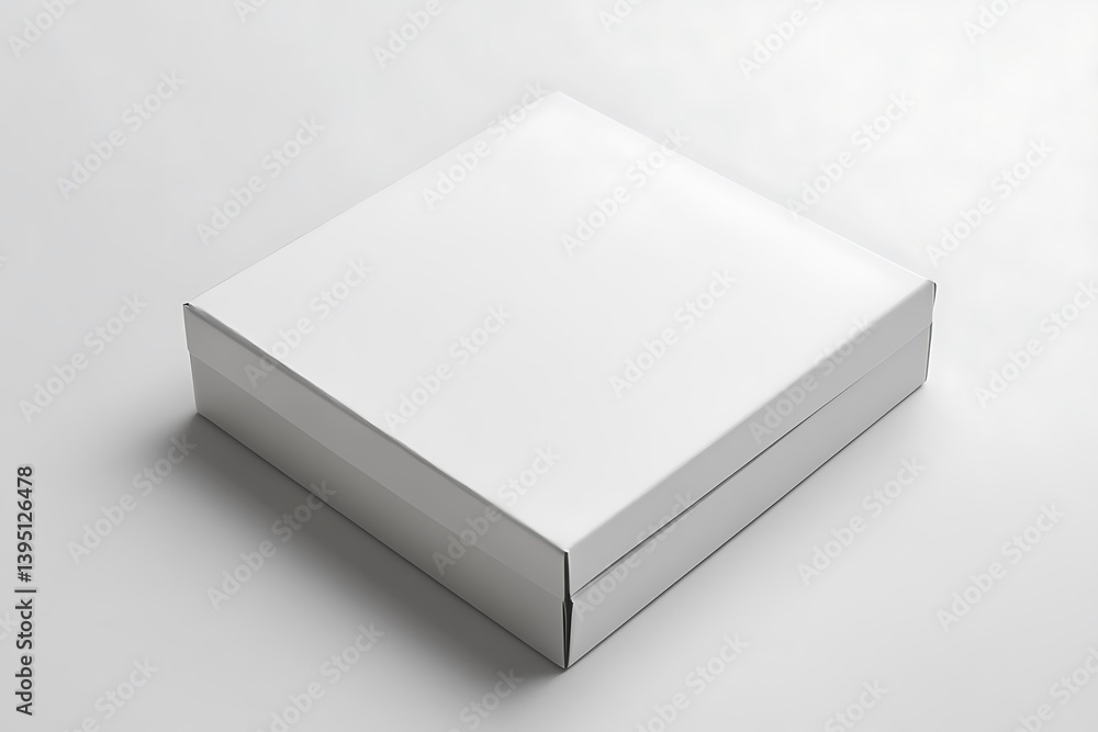 Fototapeta premium Elegant White Box Mockup on Soft White Background for Packaging Design