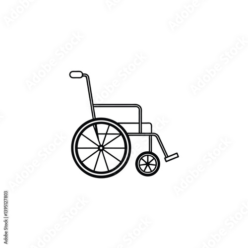 wheelchair line art on white