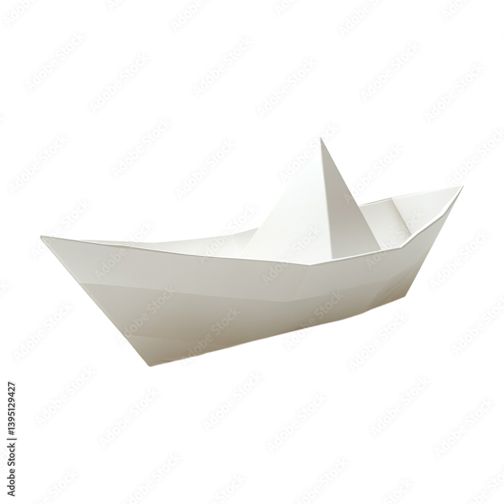 Boat Made of Paper on Transparent Background - Ai Generated Boat Made of Paper on Transparent Background - Ai Generated