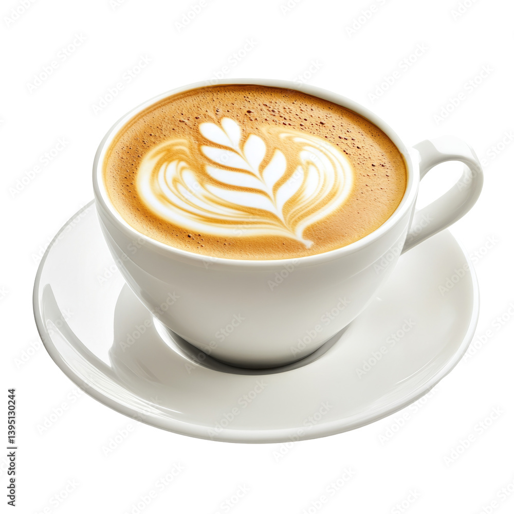 Cappuccino Latte Art on transparent background Cappuccino Latte Art on transparent background