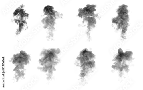 Wallpaper Mural Set fog or smoke evaporates turns, Black smoke turns into vapor is divided into different parts has its own characteristics, fog effect, Smoke is evaporating from below on a white background. Torontodigital.ca