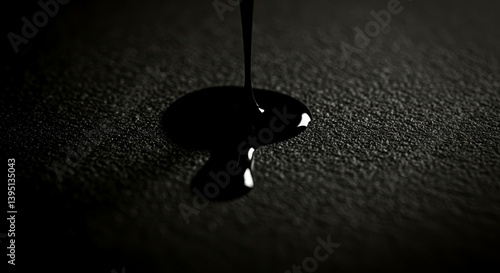 a thick black blob dripping onto a dark background