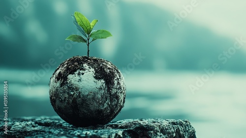 Obraz na płótnie Hope grows from concrete seed reflecting resilience and green innovation in urban chaos w salonie