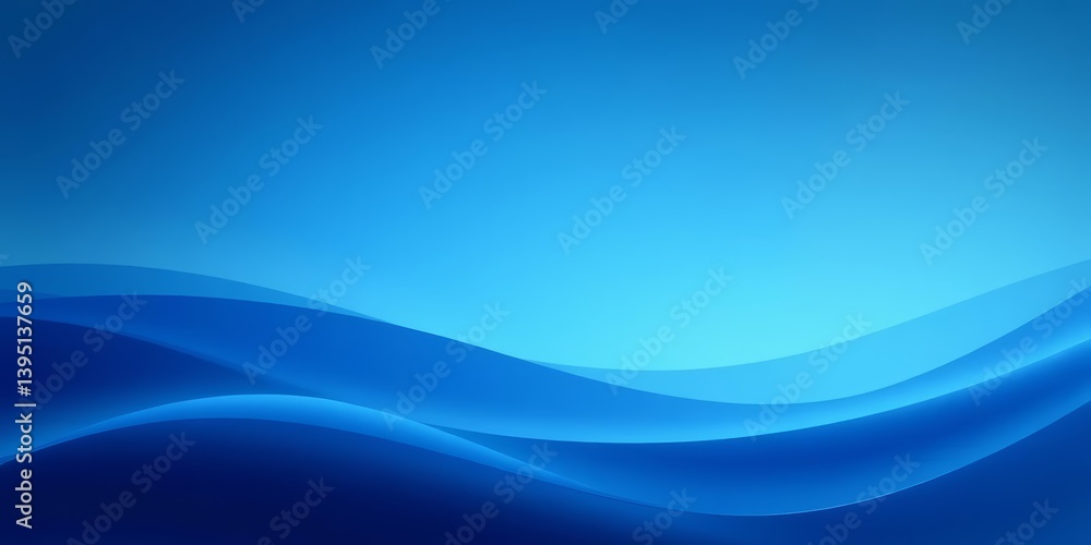 Fototapeta premium Serene blue gradient backdrop with subtle, flowing curves, water, tone