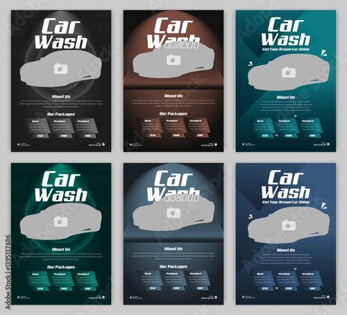 Car Wash Flyer Template for Auto Detailing Cleaning Services and Vehicle Care Promotions Fully Editable Design Ideal for Car Wash Offers Mobile Services and Automotive Maintenance Advertising.