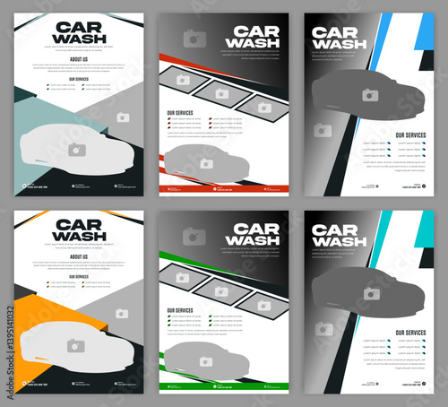 Car Wash Flyer Template for Auto Detailing Cleaning Services and Vehicle Care Promotions Fully Editable Design Ideal for Car Wash Offers Mobile Services and Automotive Maintenance Advertising.
