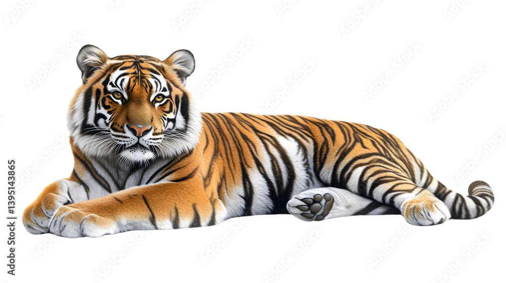 Obraz premium Siberian Tiger Isolated on Transparent Background: Striking and Majestic Wildlife Photography