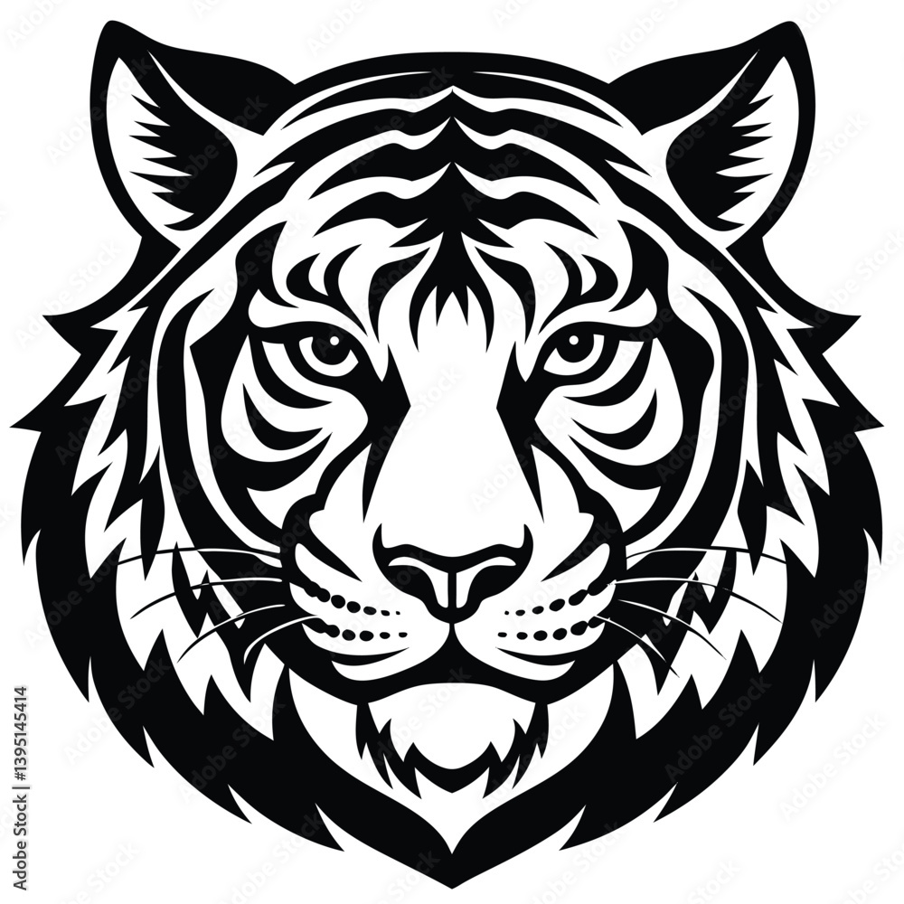 Tigers - wild animals, vector design of tigers isolated on white background Tigers - wild animals, vector design of tigers isolated on white background
