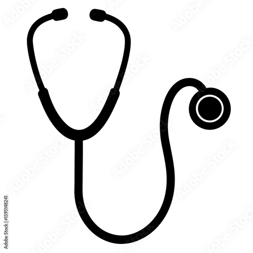 stethoscope silhouette vector isolated on white background