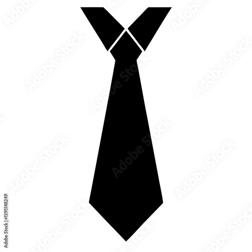 Black tie silhouette vector isolated on white background