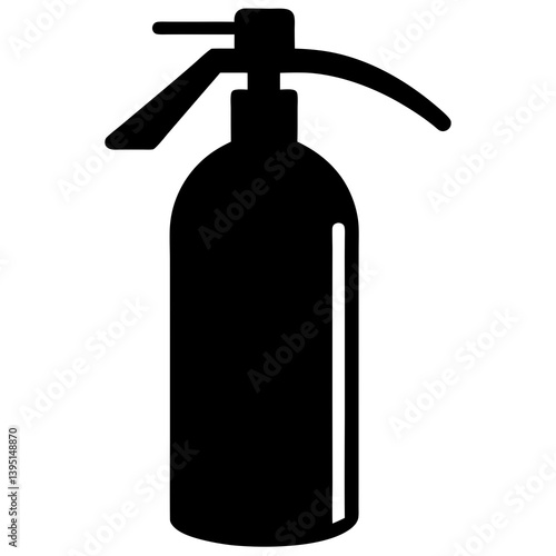 fire extinguisher bottle silhouette vector isolated on white background