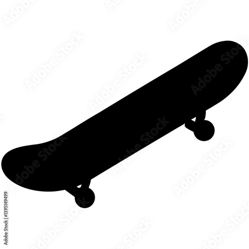 skateboard silhouette vector isolated on white background