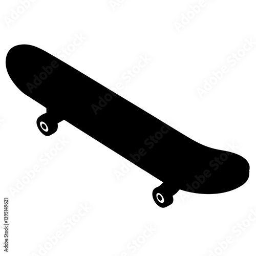 skateboard silhouette vector isolated on white background