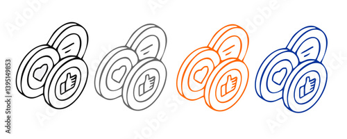 Social media icon vector. notification, like, comment, share symbol vector illustration