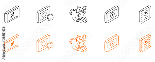 Social media icon vector. notification, like, comment, share symbol vector illustration