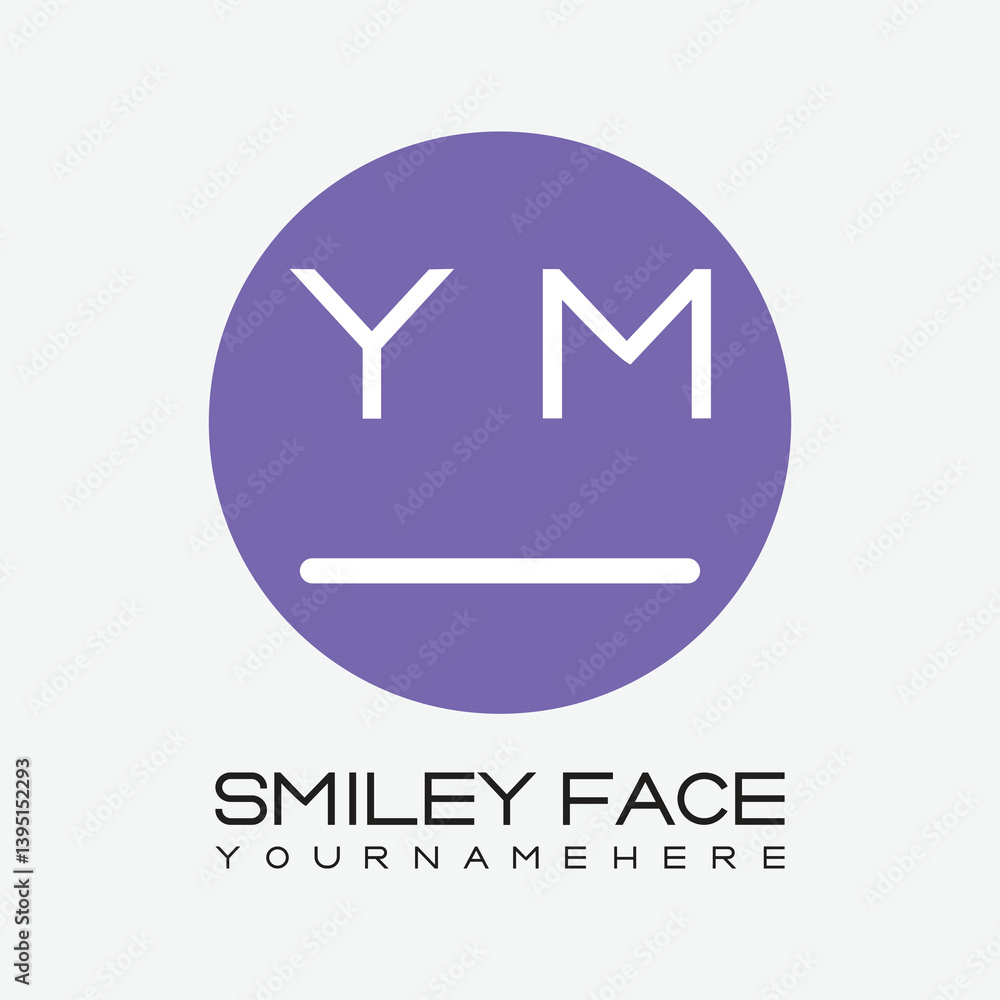 initial monogram for Smiley face logo with circle style design. initial monogram for Smiley face logo with circle style design.