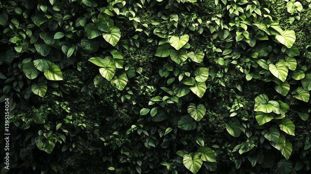 Obraz premium Lush Green Leaf Wall Texture