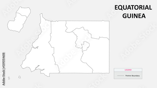 Equatorial Guinea map. Country map of Equatorial Guinea. Administrative map of Equatorial Guinea with Countries names in outline.