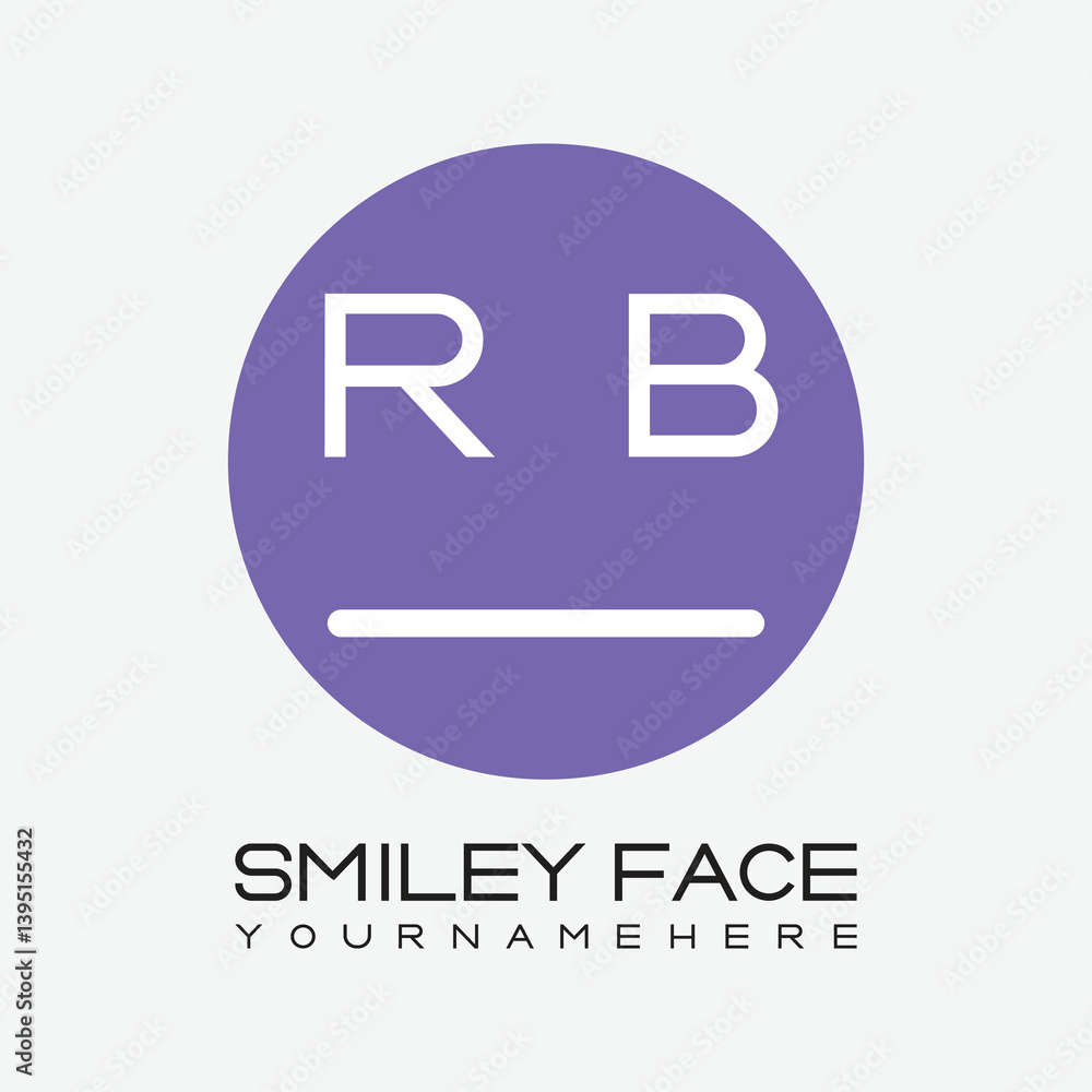 Fototapeta premium initial monogram for Smiley face logo with circle style design.