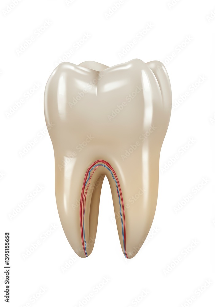 Examining Human Molar Anatomy Detailed Tooth Structure on White Background Examining Human Molar Anatomy Detailed Tooth Structure on White Background